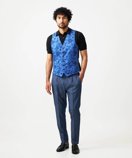 MICHEL KLEIN HOMME (ミッシェルクランオム)の「【セットアップ】デニム調リバーシブルベスト(ベスト・メンズ・ブルー/ブラック・MEDIUM/LARGE/X-LARGE)」の5枚目の写真