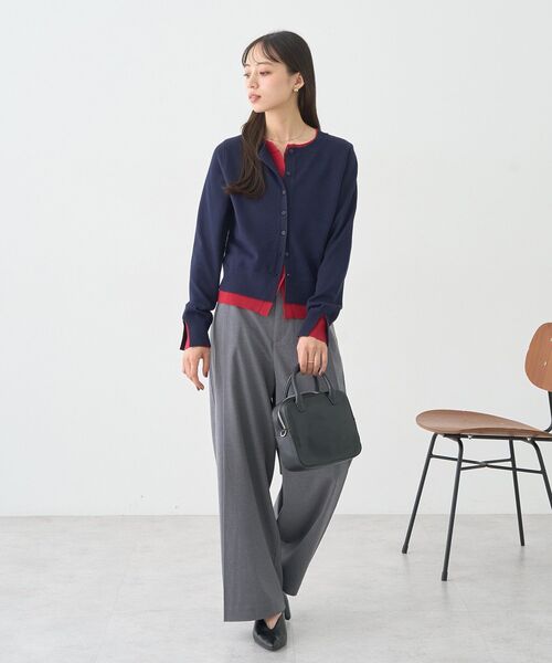 earth music&ecology（アースミュージックアンドエコロジー）の「バイカラーレイヤード風カーディガン（カーディガン/ボレロ・レディース・ネイビー/グレー/レッド・FREE）」の13枚目の写真