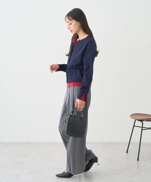 earth music&ecology（アースミュージックアンドエコロジー）の「バイカラーレイヤード風カーディガン（カーディガン/ボレロ・レディース・ネイビー/グレー/レッド・FREE）」の15枚目の写真