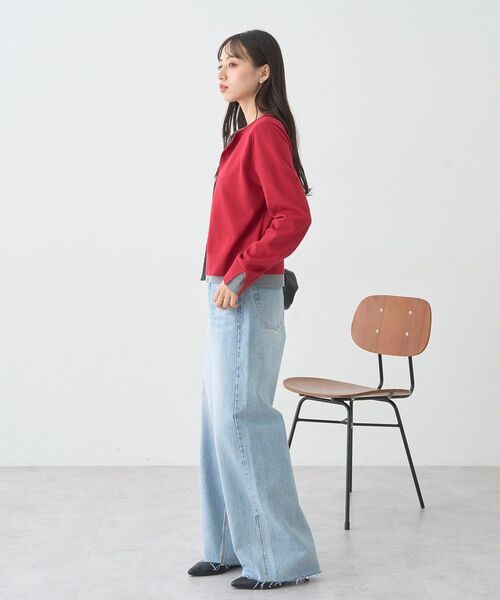 earth music&ecology（アースミュージックアンドエコロジー）の「バイカラーレイヤード風カーディガン（カーディガン/ボレロ・レディース・ネイビー/グレー/レッド・FREE）」の20枚目の写真