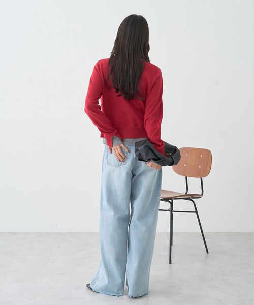 earth music&ecology（アースミュージックアンドエコロジー）の「バイカラーレイヤード風カーディガン（カーディガン/ボレロ・レディース・ネイビー/グレー/レッド・FREE）」の21枚目の写真