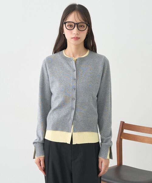 earth music&ecology（アースミュージックアンドエコロジー）の「バイカラーレイヤード風カーディガン（カーディガン/ボレロ・レディース・ネイビー/グレー/レッド・FREE）」の22枚目の写真