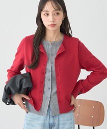 アースミュージック＆エコロジー　レースボレロMLカーディガン赤朱 earth music\u0026ecology（アースミュージックアンドエコロジー