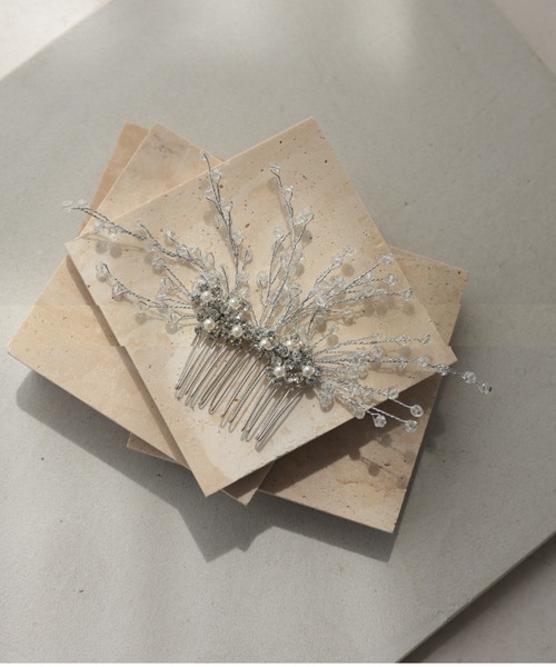 Cupid Heart(キューピッドハート)の「【Cupid Heart】結婚式用!ビジューヘアコム(バレッタ/ヘアクリップ・レディース・シルバー・MEDIUM)」の10枚目の写真