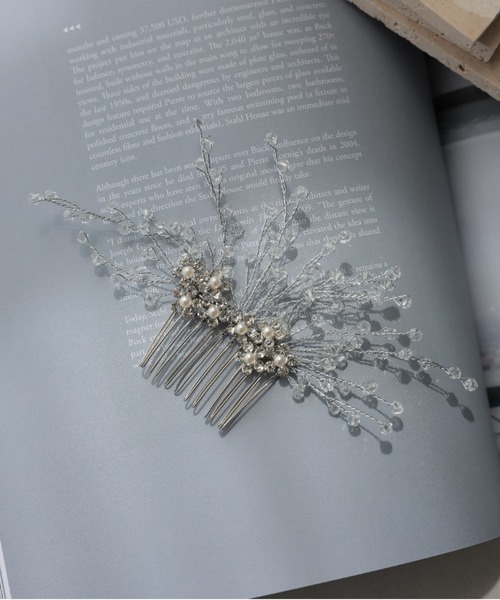 Cupid Heart(キューピッドハート)の「【Cupid Heart】結婚式用!ビジューヘアコム(バレッタ/ヘアクリップ・レディース・シルバー・MEDIUM)」の3枚目の写真