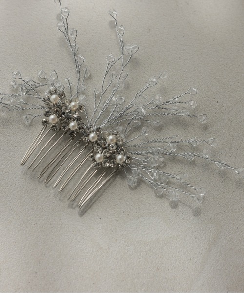 Cupid Heart(キューピッドハート)の「【Cupid Heart】結婚式用!ビジューヘアコム(バレッタ/ヘアクリップ・レディース・シルバー・MEDIUM)」の11枚目の写真