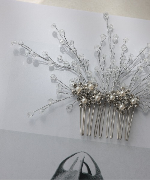 Cupid Heart(キューピッドハート)の「【Cupid Heart】結婚式用!ビジューヘアコム(バレッタ/ヘアクリップ・レディース・シルバー・MEDIUM)」の12枚目の写真