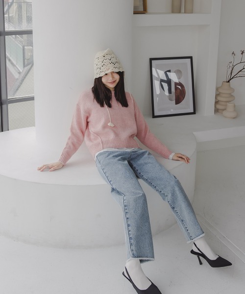 Petitjo（プッチージョ）の「小さいサイズ　カーブデニムパンツ（セットアップ対応・上下別売り）　低身長さん・小柄女性（デニムパンツ・レディース・ライトブルー/ネイビー・PSS/PS/PM/PL）」の16枚目の写真