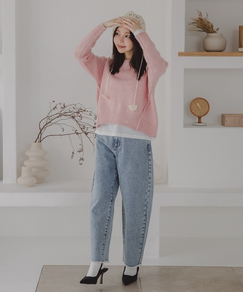 Petitjo（プッチージョ）の「小さいサイズ　カーブデニムパンツ（セットアップ対応・上下別売り）　低身長さん・小柄女性（デニムパンツ・レディース・ライトブルー/ネイビー・PSS/PS/PM/PL）」の17枚目の写真