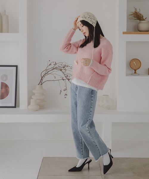 Petitjo（プッチージョ）の「小さいサイズ　カーブデニムパンツ（セットアップ対応・上下別売り）　低身長さん・小柄女性（デニムパンツ・レディース・ライトブルー/ネイビー・PSS/PS/PM/PL）」の18枚目の写真