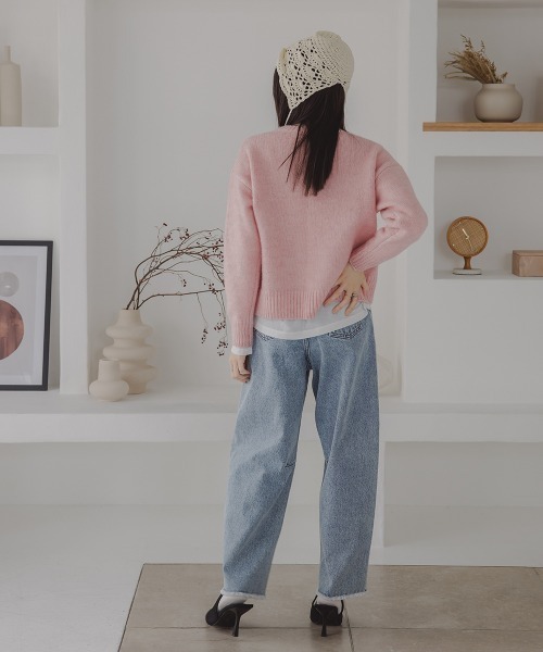 Petitjo（プッチージョ）の「小さいサイズ　カーブデニムパンツ（セットアップ対応・上下別売り）　低身長さん・小柄女性（デニムパンツ・レディース・ライトブルー/ネイビー・PSS/PS/PM/PL）」の19枚目の写真