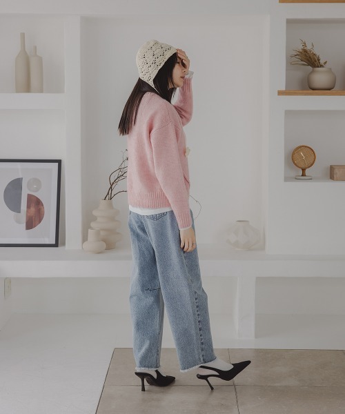 Petitjo（プッチージョ）の「小さいサイズ　カーブデニムパンツ（セットアップ対応・上下別売り）　低身長さん・小柄女性（デニムパンツ・レディース・ライトブルー/ネイビー・PSS/PS/PM/PL）」の20枚目の写真