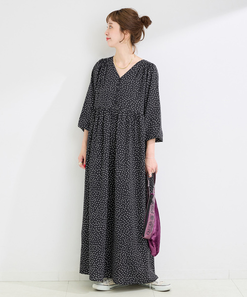 完売商品.*・゜ワンピース・*. ノーカラーAラインワンピース 綿Wガーゼ | OPナガソデ | 【公式】D*g*y