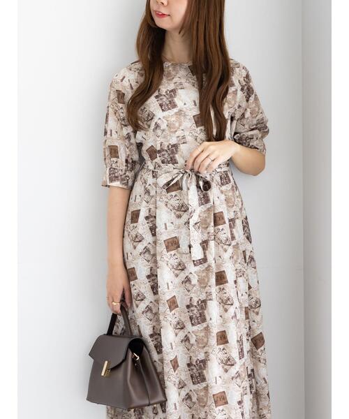 Te chichi（テチチ）の「マップパターンプリントワンピース（ワンピース・レディース・ベージュ/ブラック・F）」の19枚目の写真