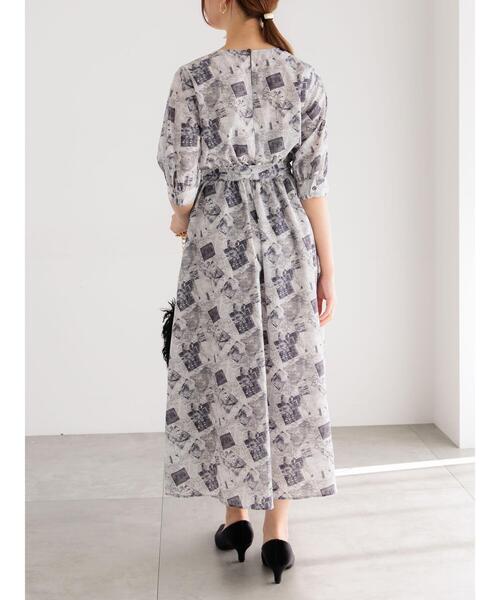 Te chichi（テチチ）の「マップパターンプリントワンピース（ワンピース・レディース・ベージュ/ブラック・F）」の16枚目の写真