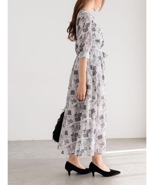 Te chichi（テチチ）の「マップパターンプリントワンピース（ワンピース・レディース・ベージュ/ブラック・F）」の17枚目の写真