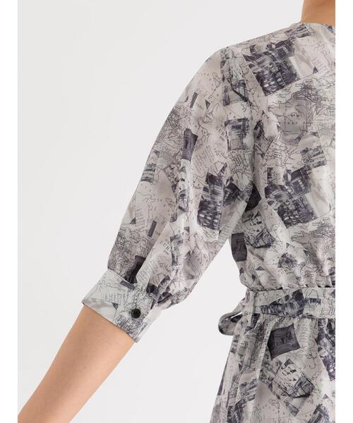 Te chichi（テチチ）の「マップパターンプリントワンピース（ワンピース・レディース・ベージュ/ブラック・F）」の7枚目の写真