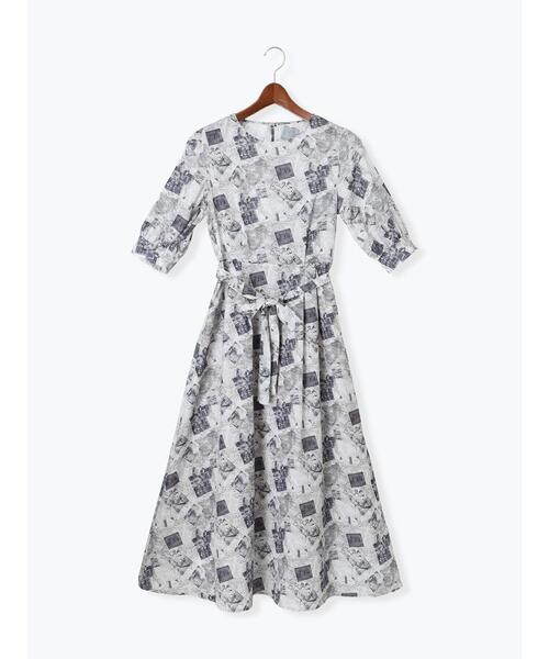 Te chichi（テチチ）の「マップパターンプリントワンピース（ワンピース・レディース・ベージュ/ブラック・F）」の8枚目の写真