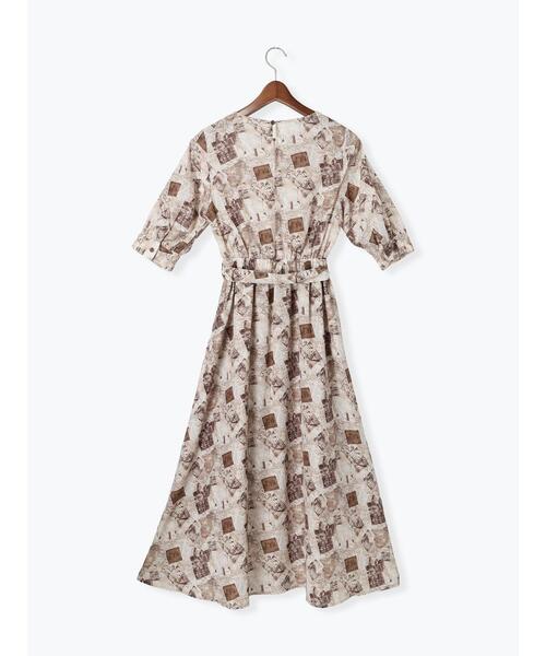 Te chichi（テチチ）の「マップパターンプリントワンピース（ワンピース・レディース・ベージュ/ブラック・F）」の10枚目の写真