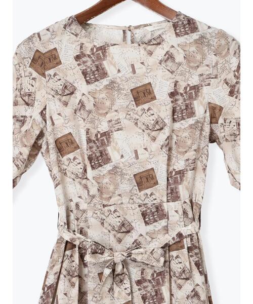 Te chichi（テチチ）の「マップパターンプリントワンピース（ワンピース・レディース・ベージュ/ブラック・F）」の11枚目の写真