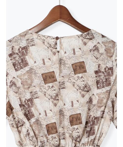 Te chichi（テチチ）の「マップパターンプリントワンピース（ワンピース・レディース・ベージュ/ブラック・F）」の14枚目の写真