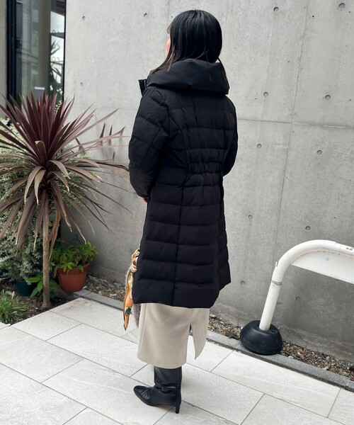 撥水》ストレッチライトタフタロングコート（ダウンジャケット/コート