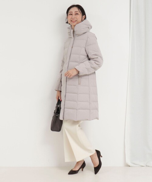 セール】《撥水》ストレッチライトタフタロングコート（ダウン