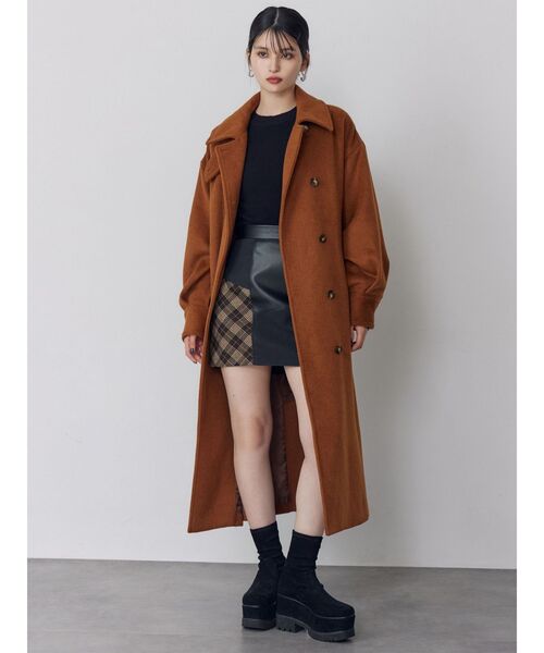 スタンドネックダブルカラーコート（ステンカラーコート）｜MURUA