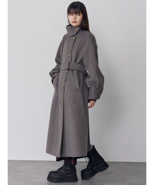 セール】スタンドネックダブルカラーコート（ステンカラーコート