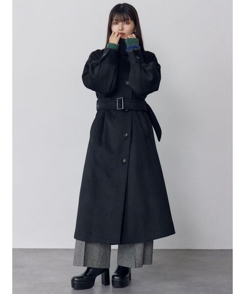セール】スタンドネックダブルカラーコート（ステンカラーコート