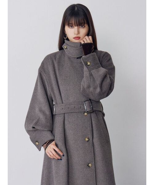 セール】スタンドネックダブルカラーコート（ステンカラーコート