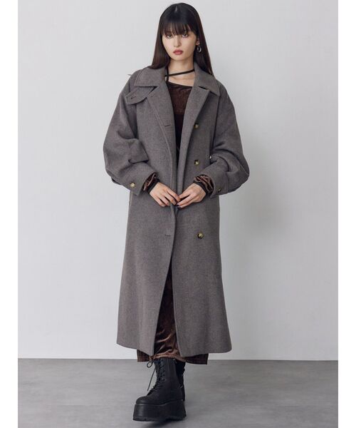 スタンドネックダブルカラーコート（ステンカラーコート）｜MURUA