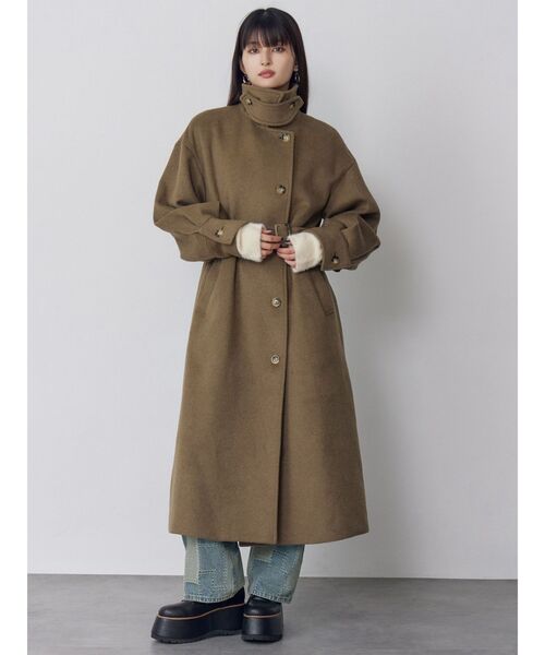スタンドネックダブルカラーコート（ステンカラーコート）｜MURUA