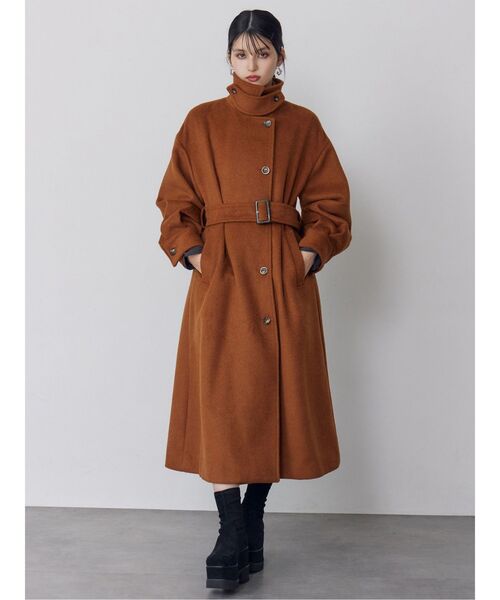 スタンドネックダブルカラーコート（ステンカラーコート）｜MURUA