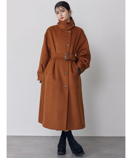 スタンドネックダブルカラーコート（ステンカラーコート）｜MURUA