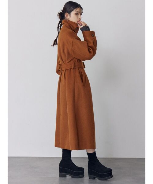 セール】スタンドネックダブルカラーコート（ステンカラーコート