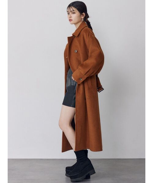 セール】スタンドネックダブルカラーコート（ステンカラーコート