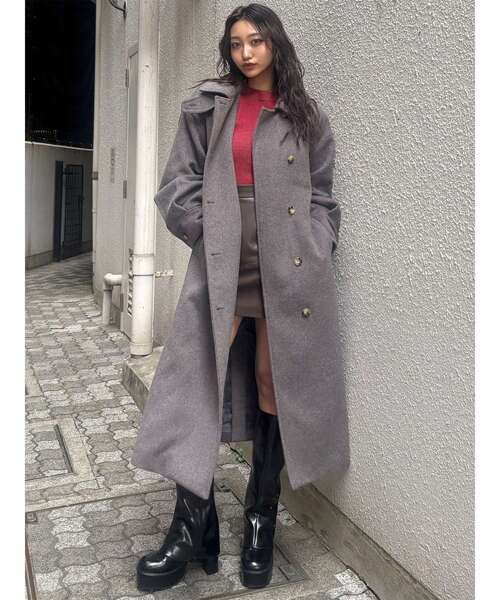 スタンドネックダブルカラーコート（ステンカラーコート）｜MURUA