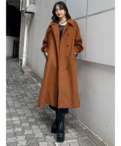 スタンドネックダブルカラーコート（ステンカラーコート）｜MURUA