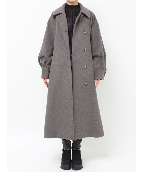 セール】スタンドネックダブルカラーコート（ステンカラーコート