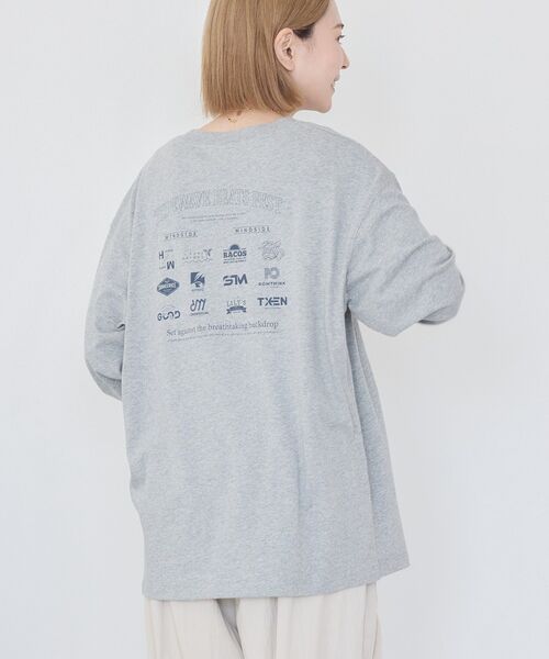 AMERICAN HOLIC(アメリカンホリック)の「カンパニーロゴ風プリントロンT(Tシャツ/カットソー・レディース・オフホワイト/杢グレー/ネイビー・FREE)」の3枚目の写真