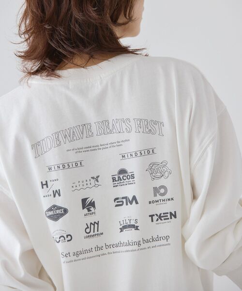 AMERICAN HOLIC(アメリカンホリック)の「カンパニーロゴ風プリントロンT(Tシャツ/カットソー・レディース・オフホワイト/杢グレー/ネイビー・FREE)」の5枚目の写真