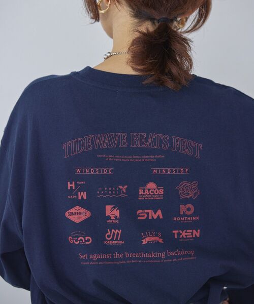 AMERICAN HOLIC(アメリカンホリック)の「カンパニーロゴ風プリントロンT(Tシャツ/カットソー・レディース・オフホワイト/杢グレー/ネイビー・FREE)」の14枚目の写真