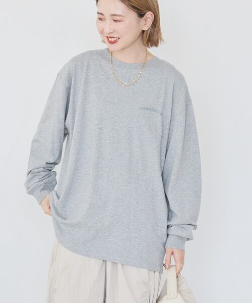AMERICAN HOLIC(アメリカンホリック)の「カンパニーロゴ風プリントロンT(Tシャツ/カットソー・レディース・オフホワイト/杢グレー/ネイビー・FREE)」の17枚目の写真