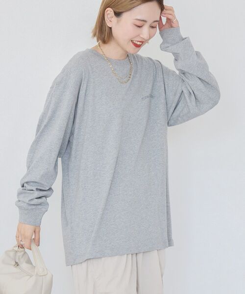 AMERICAN HOLIC(アメリカンホリック)の「カンパニーロゴ風プリントロンT(Tシャツ/カットソー・レディース・オフホワイト/杢グレー/ネイビー・FREE)」の18枚目の写真