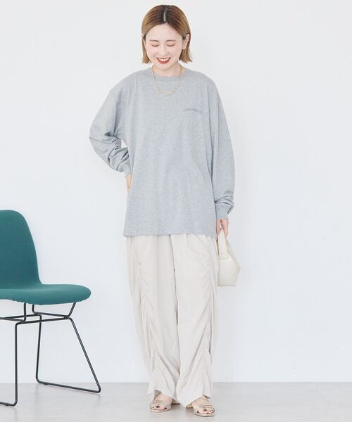 AMERICAN HOLIC(アメリカンホリック)の「カンパニーロゴ風プリントロンT(Tシャツ/カットソー・レディース・オフホワイト/杢グレー/ネイビー・FREE)」の22枚目の写真