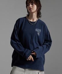 CIYOT（シヨウト）の「【CIYOT-シヨウト-】ヴィンテージ加工 スノーウォッシュ エンブレム刺繍 ロゴパッチ長袖Tシャツ（Tシャツ/カットソー）」