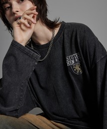 CIYOT | 【CIYOT-シヨウト-】ヴィンテージ加工 スノーウォッシュ エンブレム刺繍 ロゴパッチ長袖Tシャツ(Tシャツ/カットソー)