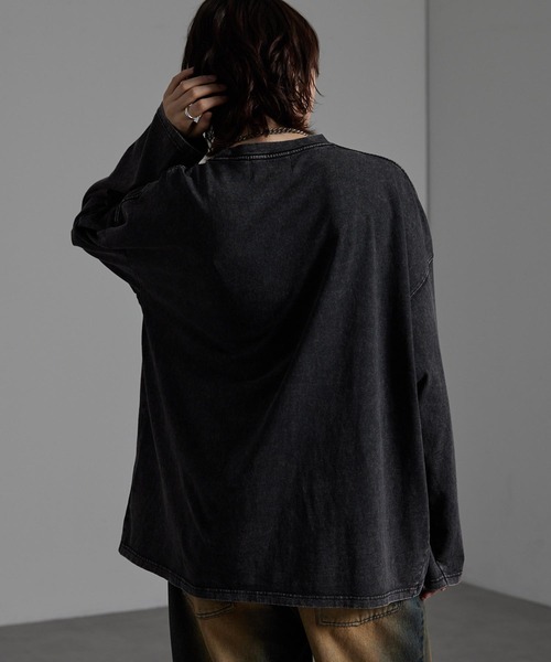 CIYOT(シヨウト)の「【CIYOT-シヨウト-】ヴィンテージ加工 スノーウォッシュ エンブレム刺繍 ロゴパッチ長袖Tシャツ(Tシャツ/カットソー・メンズ・グレー/ブラック/チェリーレッド/ダークブルー・L/M)」の11枚目の写真