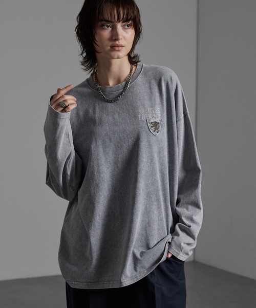 CIYOT(シヨウト)の「【CIYOT-シヨウト-】ヴィンテージ加工 スノーウォッシュ エンブレム刺繍 ロゴパッチ長袖Tシャツ(Tシャツ/カットソー・メンズ・グレー/ブラック/チェリーレッド/ダークブルー・L/M)」の18枚目の写真